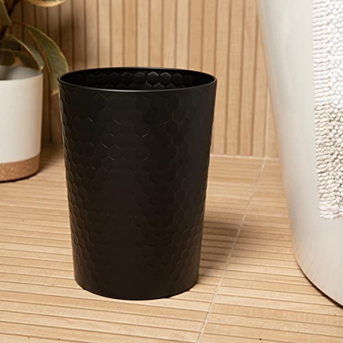 6 Piece Bathroom Accessories Set, Toothbrush Holder, Toothbrush Cup, Soap Dispenser,Bathroom Vanity Tray, Qtip Holder, Trash Can - Black - color: Black