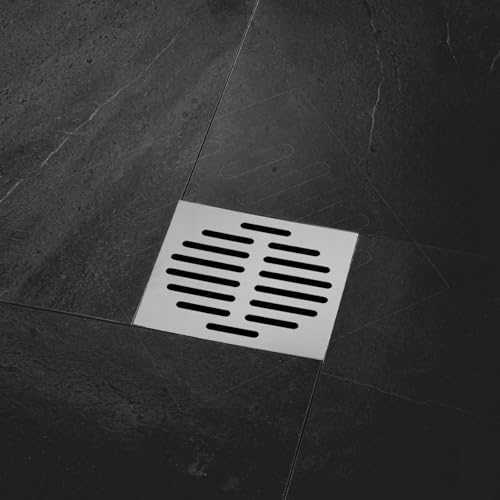 2pcs Drain Cover Grates 6" x 6" Stainless Steel Square Drainage Grate Cover | Replacement Floor Drain Strainer for Shower, Bathroom Floor, Balcony, and Outdoor Garden Drains - size: 6" x 6"