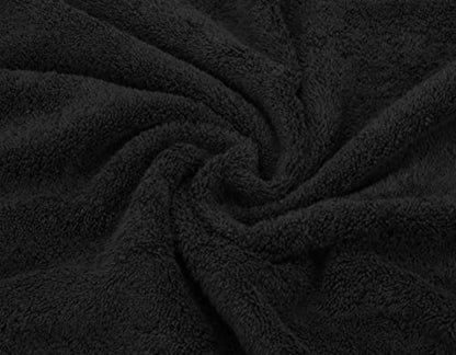 American Soft Linen 100% Cotton Luxury Turkish Towels, 6 Piece Towel Set | Soft Absorbent Quick Dry OEKO Tex Standard 100 Certificated Durable Machine Washable Premium Hotel Quality - color: Black, size: (27"x54") + (16"x28") + (13"x13")