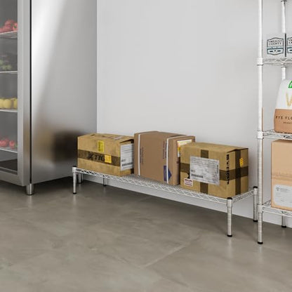 14" Deep x 54" Wide x 8" Height 1-Tier Wire Shelving Kit | NSF Commercial Storage Rack Unit - size: 14" Deep x 54" Wide