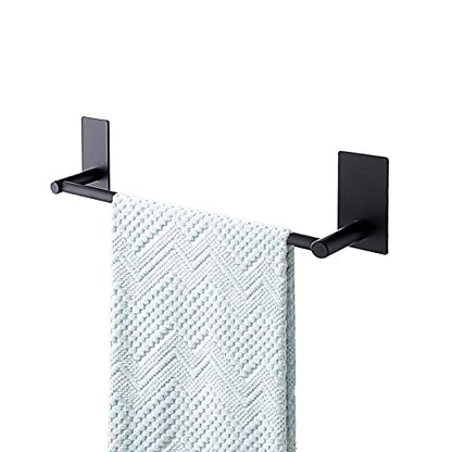 Songtec Stick Towel Bar Black 12-Inch, Adhesive Bath Towel Rack No Drill, Strong Adhesion Tape Mount Towel Holder, Stainless Steel - Black - color: Black, size: 12-Inch