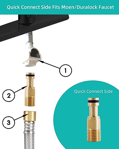 Universal Kitchen Faucet Sprayer Attachment/Hose/Holder, Oil Rubbed Bronze | NSF/ANSI/CAN 372 Certified, With 3 Adapters Compatible with Moen/Delta Faucet Sprayer Replacement, Kitchen Sink Side Head - color: Oil Rubbed Bronze, style: Sprayer Head/Hose/Hol