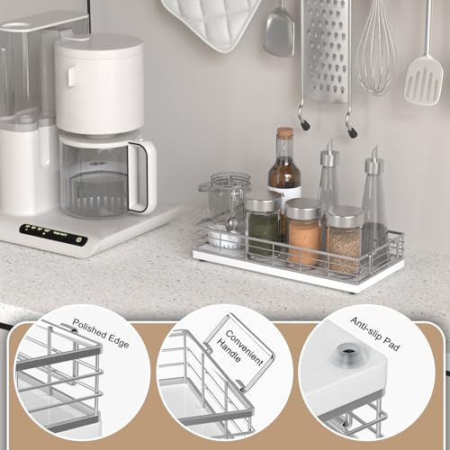 Toilet Paper Basket, 13 Inch Bathroom Toilet Tank Basket with Handles White | Bathroom Basket, Back of Toilet Basket, Toilet Tank Tray, Toilet Organizer for Toilet Paper Storage, Toiletries & Essentials - color: White