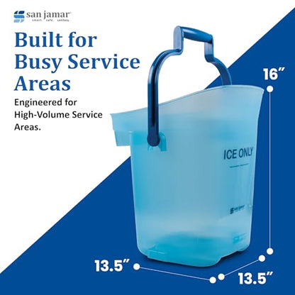San Jamar Ice Tote,Blue,16" H,13-1/4"D,Plastic SILD6000-1 Each