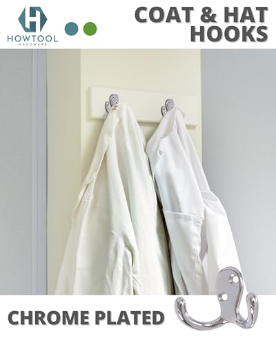 Double Robe Hook 5 Pack Chrome with Screws Wall Mounted Towel Scarf - color: Chrome