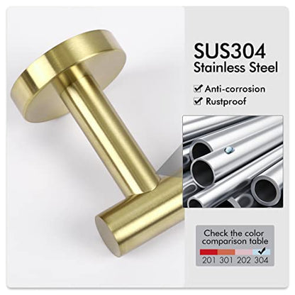 KES 25.2 Inches Towel Bar for Bathroom, Hand Towel Holder, Towel Bar | Wall Mount, SUS304 Stainless Steel Brushed Gold, Total Length 27.6 Inch, A2000S70B-BZ - color: Brushed Gold, size: 27.6 Inch