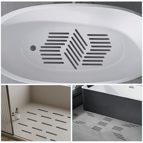 24Pcs Safety Bathtub Strips, Adhesive Non Slip Bathtub Stickers Anti Slip Shower Stickers, Safety Adhesive Strips for DIY, Stair, Floor (Grey) - color: Grey