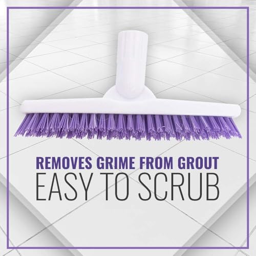 Fuller Brush Tile Grout E-Z Scrubber Complete– 9" V‑Trim Tile & Grout Brush – Deep Grime Cleaning Without Scratching – Perfect for Cleaning Hard to Reach Areas