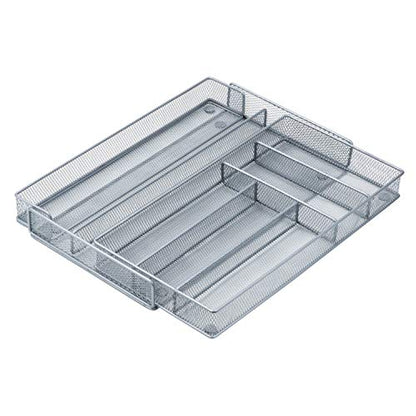 Honey-Can-Do Expandable Steel Mesh Drawer Organizer, 7 Compartments, Silver, Adjustable 11.5 to 20 Inches Wide - size: Medium (Pack of 1), style: 7-Compartment (Expandable)
