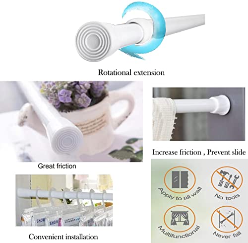 2 Pack Small Tension Rods 26 in to 39 Curtain Rods Window Rods in Extendable Width Spring Cupboard Bars for Kitchen Utensils, Closet, and Cabinet, Fit in The Spaces to Stay Up 26 to 39 in - color: White, size: 26" to 39"-2PCS