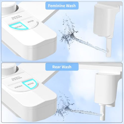 SAMODRA Non-Electric Bidet Attachment for Toilet – Self-Cleaning Dual Nozzle (Frontal & Rear Wash), Adjustable Water Pressure, Fits Most Toilets, Easy Installation (Classic White) - color: Classic White