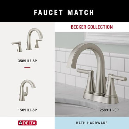 Delta Faucet Becker (1-Pack) Hand Towel Holder, SpotShield Brushed Nickel, Ring for Bathroom or Kitchen Sink, Wall Mounted BCK46-DN - color: Spotshield Brushed Nickel