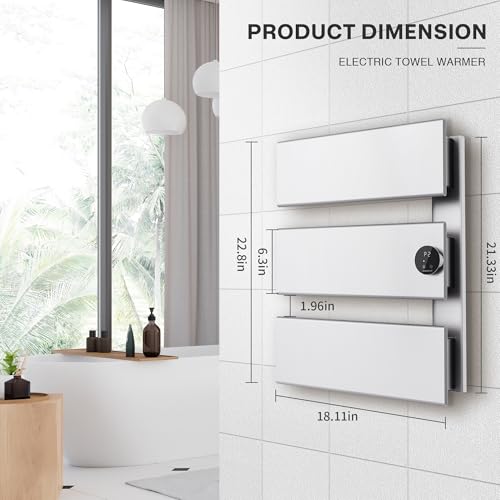 K&KALONZO Electric Towel Warmer Wall Mounted, Fast Heat in 2 Min, NTC Safety | 5 Timers & 3 Heat Levels Control, 2H Rapid Dry, Plug-In/Hardwired, Anti-Scald, Aluminum Heated Towel Rack for Bathroom, K3RS - color: Silver, size: 3-Bar