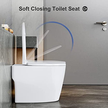Universal White Toilet Seat with Quick Release - Easy Clean and Stable, Fits Standard Square Toilets, Size: 39.5-46.5 x 34.5cm - size: 44~50*37cm