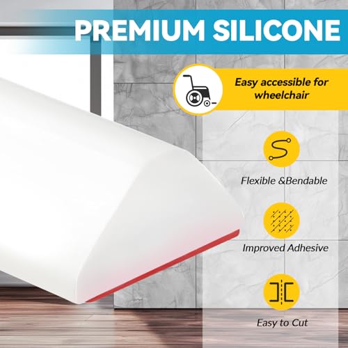 98" Collapsible Shower Threshold Water Dam Shower Barrier Keeps Water Inside Threshold Dry and Wet Separation Retention System Suitable for Bathroom Kitchen Sink Bathtub - color: White, size: 98"