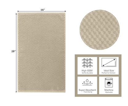 COTTON CRAFT Amazing Kitchen Towels - 8 Pack 100% Cotton Waffle Terry Towel | Beige - 16x28 inch Euro Café Waffle Weave Dish Towels - Soft Absorbent Quick Dry Low Lint Reusable Pantry Bar Cleaning Cloth - color: Beige, size: 8 Pack