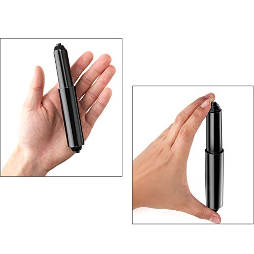 Shappy 4 Pcs Universal Toilet Paper Holder Replacement Rod Spring Loaded Plastic Retractable Paper Replacement Rod Toilet Tissue Roll Holder Insert for Bathroom Home Fixture Accessories (Black) - color: Black