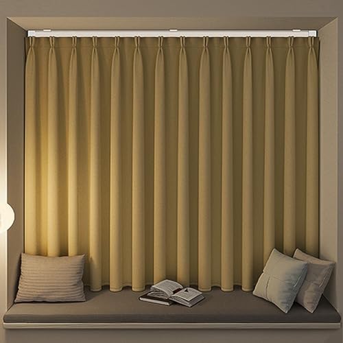 Ceiling Wall Mount Room Divider Curtain Track Rods, Aluminum Ceiling Curtain Track, Heavy-Duty Curtains Rails for Living Room Bedroom Room Shower Divider, 100-600cm(Black,1.8m(5.9ft)) - color: Black, size: 1.8m(5.9ft)