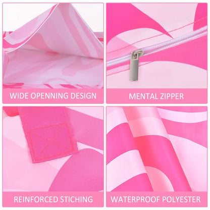 2 Pcs Large Travel Laundry Bags - Waterproof with Handle, Washable Dirty Clothes Bags for Travel, Wet & Dry Bag, Bathing Suit & Gym Clothes Laundry, Swimming Pool & College Dorm - color: Abstract Wavy