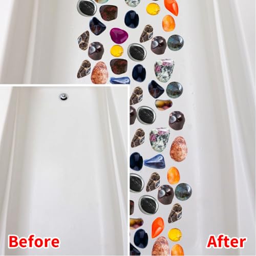 3 Pages Non Slip Bathtub Stickers Bulk Sea Shell Bath Tub Non Slip Stickers with Scraper Plastic Adhesive Ocean Animal Conch Slippery Floor Decal for Shower and Bath Tub Home Decorations - style: Marine Animal 2