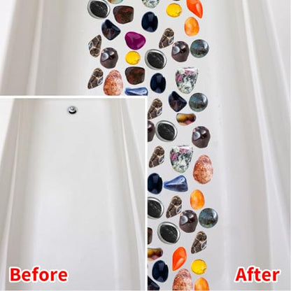 3 Pages Non Slip Bathtub Stickers Bulk Sea Shell Bath Tub Non Slip Stickers with Scraper Plastic Adhesive Ocean Animal Conch Slippery Floor Decal for Shower and Bath Tub Home Decorations - style: Marine Animal 2