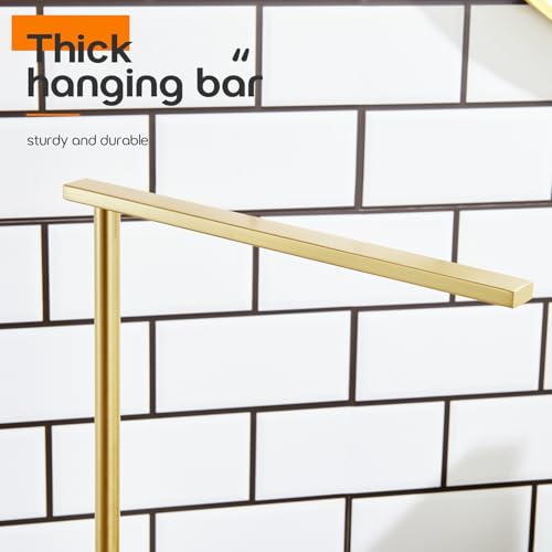Hand Towel Bar for Bathroom Vanity Countertop 1-Tier Towel Holder Free Stand with Heavy Marble Base Thicken Steady, Gold Stainless Steel AN7002GD - color: Brushed Gold, size: 1-Bar