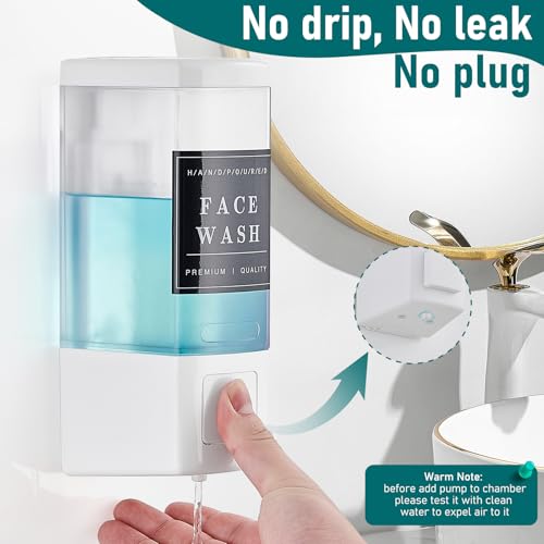 Pollock Shampoo and Conditioner Dispenser 1 Chamber * 500ML | Shower Soap Dispenser Wall Mounted, Body Wash Dispenser No Drill, Refillable Shower Dispenser for Bathroom - color: Blk-zt-53-w1