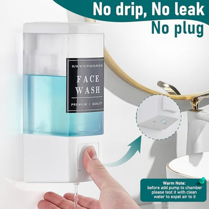 Pollock Shampoo and Conditioner Dispenser 1 Chamber * 500ML | Shower Soap Dispenser Wall Mounted, Body Wash Dispenser No Drill, Refillable Shower Dispenser for Bathroom - color: Blk-zt-53-w1