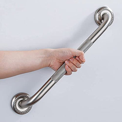 Anti Slip Shower Grab Bar, 24-Inch Toilet Textured Sturdy Hand Rail, Stylish Bathroom Armrest, Brushed Nickel Finish, Multi Function Assist Handle - color: Brushed Nickel, size: 24 Inch