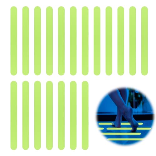 Luminous Non Slip Shower Stickers, Anti Slip Waterproof Bathtub Adhesive Mat Strips, Safe Visible Stair Floor Ladder Tape Decal, Protect Kid Elder for Boat Swimming Pool Health Club (24 Pcs) - color: 24 Pcs