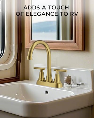 FORIOUS 4 Inch Gold Bathroom Faucet, Brushed Gold Centerset Bathroom Faucet | 8 Inch Widespread Bathroom Faucet 3 hole Vanity and 4 Inch Bathroom Faucet Centerset 2 Hole for B2B Commercial, Spare Aerator - color: Brushed Gold, style: Classic