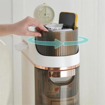 2 Tiers Freestanding Narrow Storage Cabinet with Wheels, Bathroom Floor Cabinet with Large Capacity Mobile Storage Cabinet with Drawers for Bathroom - size: 2-Tier