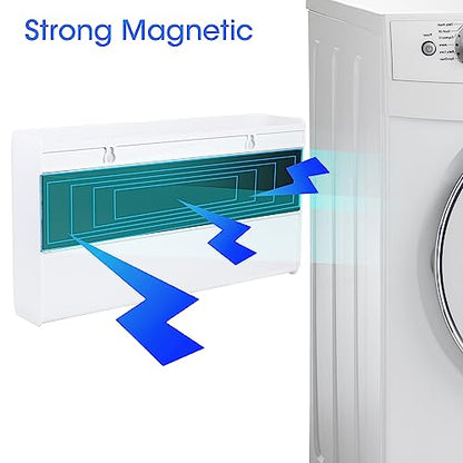 Picowe 3 PCS Magnetic Laundry Storage, Magnetic Storage Box for Laundry Room, Kitchen, Bathroom, Office, Space-Saving Trash Container Hanging on Dryer, Washer or Wall Mount Trash Bin (White) - size: L+ M + S - White