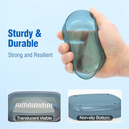 AIMAIAIMAI Travel Soap Container, Travel Soap Box with Removable Draining Layer for Camping, Gym (Blue Style A) - color: Blue Style a