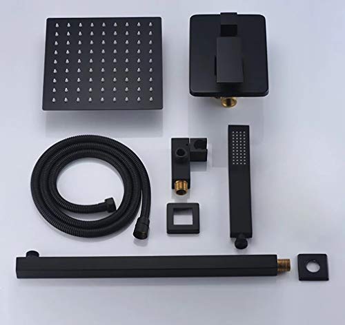 Cascada Luxury 10" Square Wall Mounted Shower System, Dual Handle - Stainless Steel (10 Inch, Polished Stainless Steel) - color: Polished Stainless Steel, size: 10 Inch