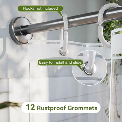Lightweight Shower Curtain Liner Pack of 2, 72 x 84 inches Clear Waterproof Shower Curtain Liner with 3 Extra Strong Magnets & 12 Metal Grommets, Extra Long Plastic Shower Curtain Liner - color: Clear, size: 72"W x 84"L (Pack of 2)