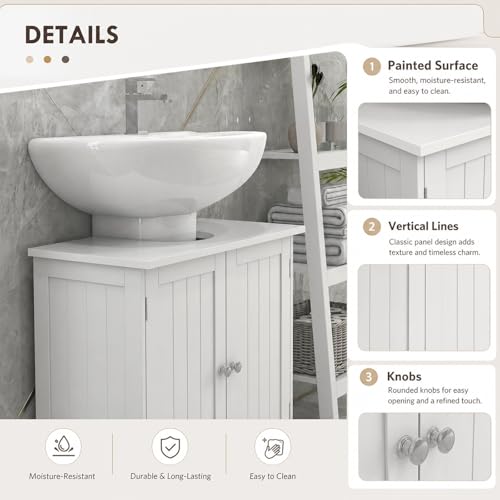 GGIB Under Sink Bathroom Cabinet with 2 Doors and Shelf