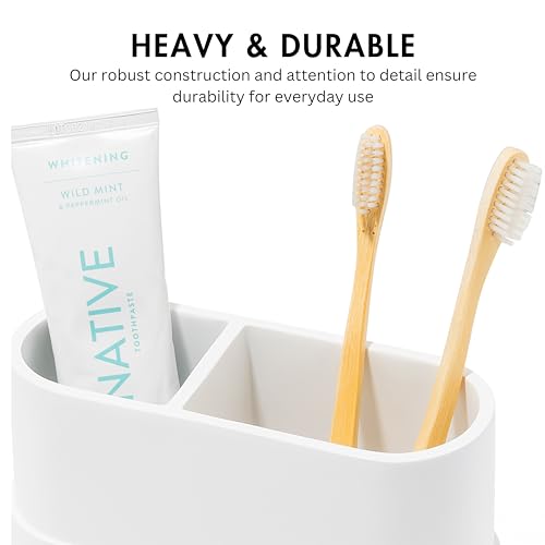 Yew Design Matte White Bathroom Toothbrush Holder Cup - Round Large - color: Large Round Matte White