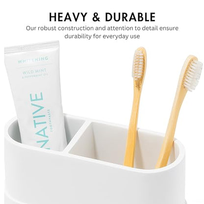 Yew Design Matte White Bathroom Toothbrush Holder Cup - Round Large - color: Large Round Matte White