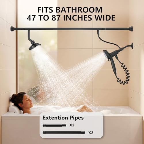 Dual Shower Head with Magnetic Handheld, Double Showerhead System, Black | High Pressure, Gifts for Two People 2 Person Couples Women Men, Adjustable, Easy Install, Renter-Friendly, SPA-Like - color: Black