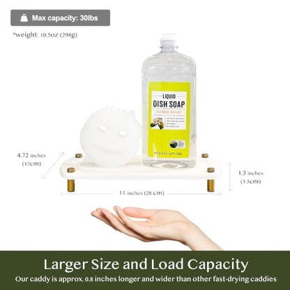 2PCS Absorbing Stone Soap Tray, Quick Dry Diatomaceous Earth Drying Rack | Self-draining, mold-resistant water absorbing soap holder; shower caddy, soap dispenser & sponge organizer, kitchen bathroom. - color: Pure White