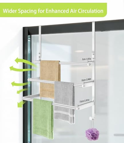 Over The Door Towel Racks for Bathroom, Over The Door Towel Rack, Towel Rack with Hooks for Door Hanging, Towel Bar Over The Door Towel Holder 16Inch, Brushed Nickel - size: 16 Inch