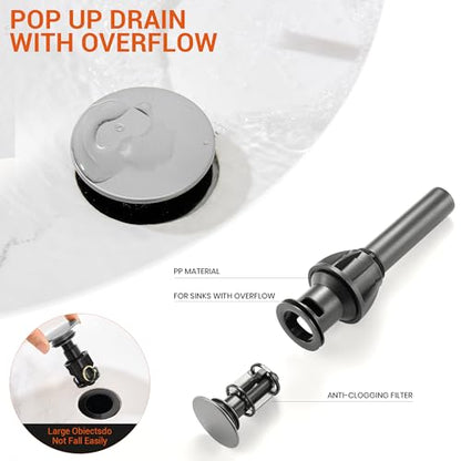 Brushed Nickel Bathroom Faucet with Sprayer - Rotatable Bathroom Faucets for Sink 3 Holes, 8In Widespread Bathroom Pull Down Faucet, 2-Handle Vanity Faucet with Pull Out Sprayer 360 Swivel - color: Brushed Nickel
