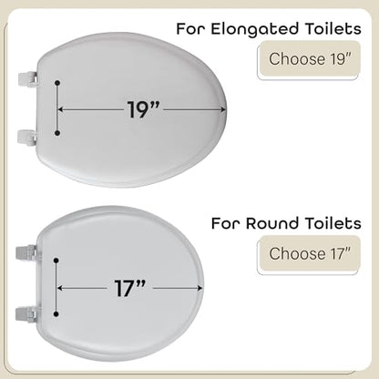 Soft Standard Vinyl Toilet Seat, Silver, 17 in - color: Silver, size: 17 Inch, style: Vinyl