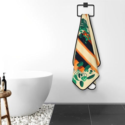 Cartoon Turtle Back Bamboo Coral Fleece Bath Towel 27x55 Inch - Premium Absorbency for Bathing, Sports, Travel and Outdoor Use