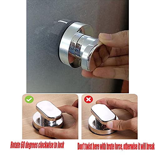 Glass Handle, Suction Cup Handle, Suitable for Bathroom, Cabinet, Terrace Sliding Doors, Shower Handrail. No Holes Needed - color: Small silver