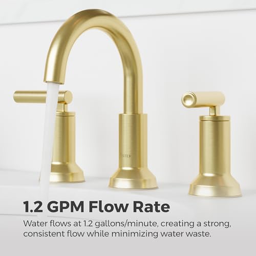 Pfister Capistrano Bathroom Sink Faucet, 8-Inch Widespread, 2-Handle, 3-Hole, NSF Certified, Brushed Gold Finish, LF049CSOBG (Pack of 3) - color: Brushed Gold, size: 3 Pack
