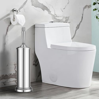 Chrome Toilet Brush and Holder Set，Toilet Bowl Brush and Holder | Heavy Duty Toilet Brush for Bathroom, Stainless Steel Toilet Cleaner Brush,Deep Cleaning,Space Saving,Covered Brush - color: Chrome
