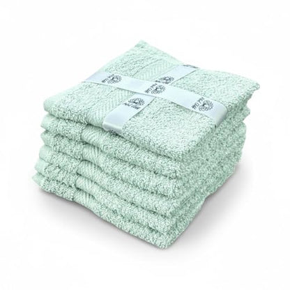 Super Soft 570 GSM Luxury Cotton Face Towel/Washcloths Set of 6, 100% Cotton Zero Twist Ring-Spun Heavyweight, Super Absorbent Wash Cloths – Designed for Exfoliation, Comfort, and Durability. - color: Turquoise