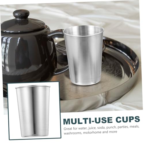 Stainless Steel Water Tumbler Cup Brushed Silver Multi-use Gargle and Beverage Cup for Home Parties and Travel Easy to Clean Design